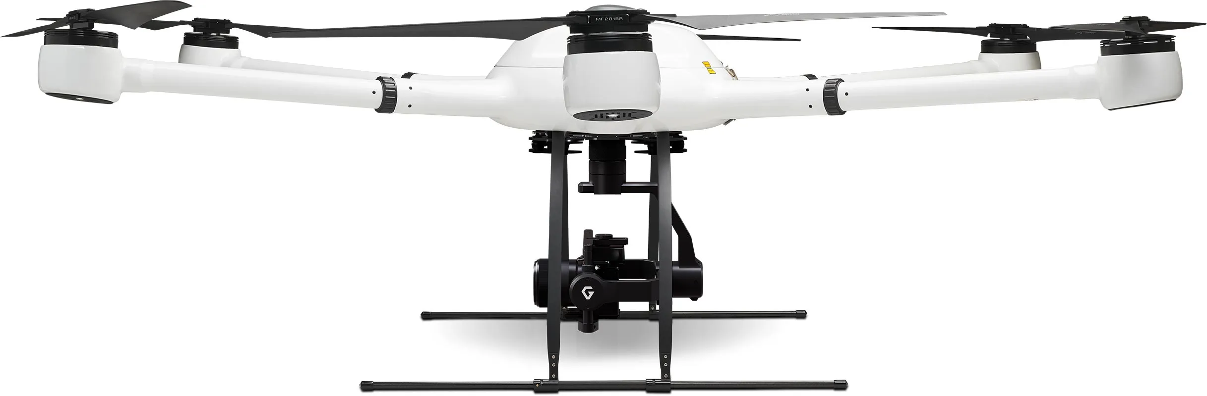 Exabotix Atlas Mapper Drone industriel Vue latérale de gauche avec caméra et gimbal pour les tâches de topographie et de photogrammétrie.