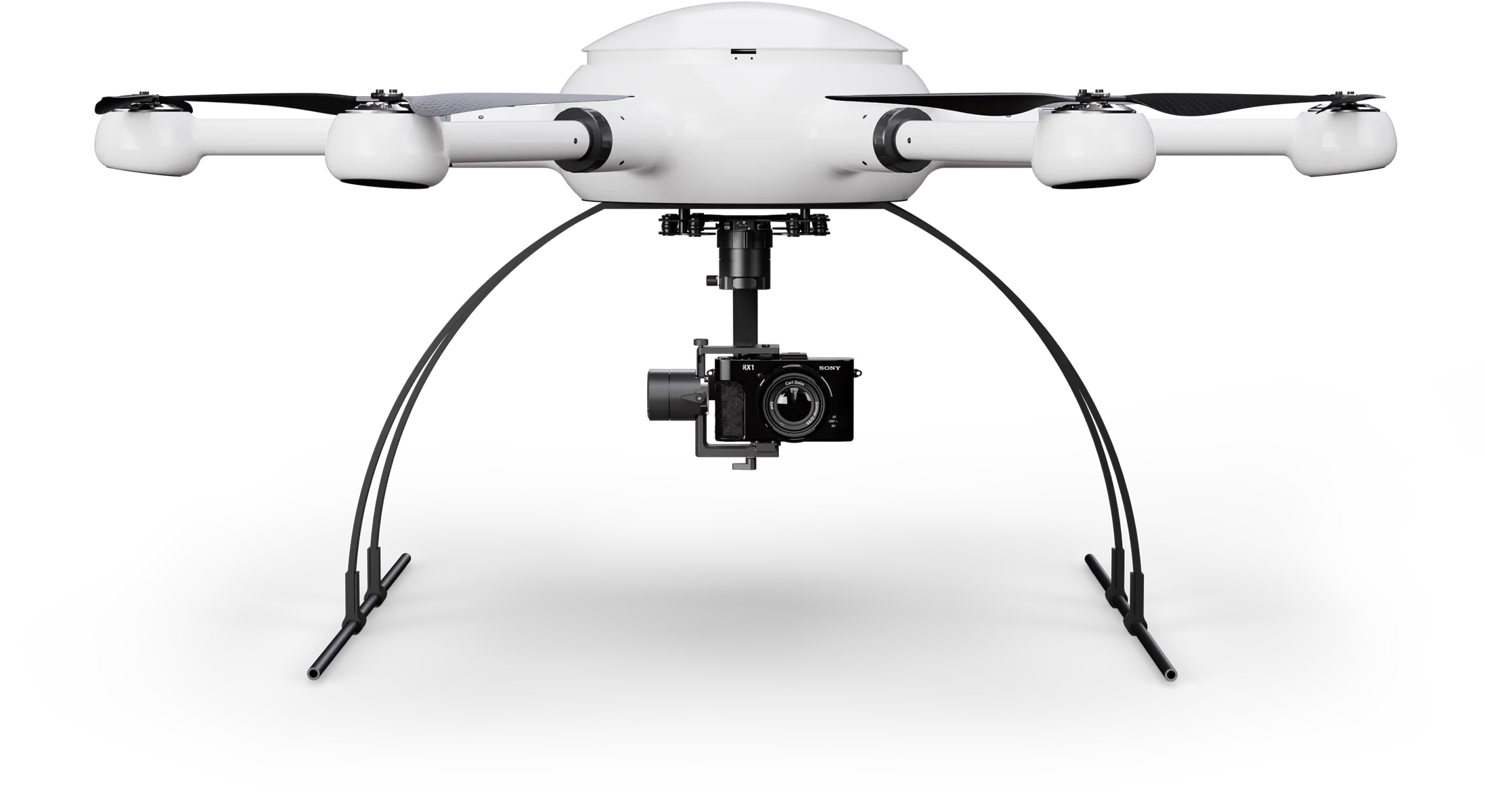 Exabotix Mercury LiDAR Industrial drone front view with LiDAR scanner for precise 3D scanning and surveying tasks.