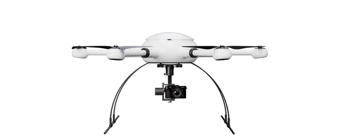 Exabotix Mercury Mapper Industrial drone front view with camera and gimbal for surveying and photogrammetry tasks.